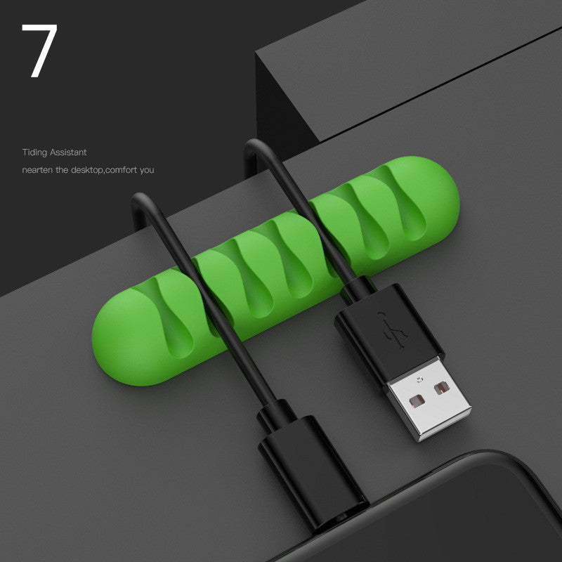 Silicone Cable Clips — Self-Adhesive Desk Cable Organizer & Cord Management Holder for Home Office