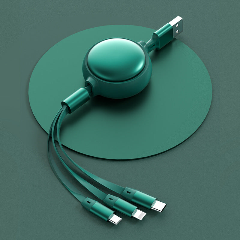 3-in-1 Retractable Charging Cable — USB-C, Lightning & Micro USB for iPhone, Android & iPad