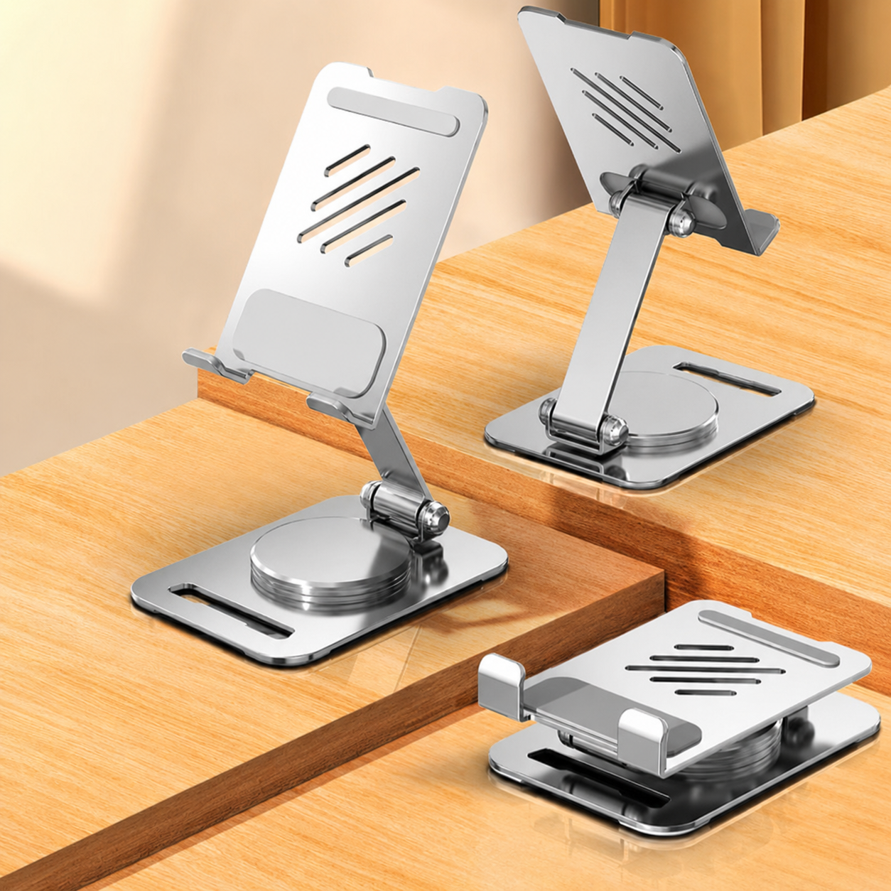 360° Rotating Phone & Tablet Stand — Foldable Adjustable Desk Holder for iPhone, iPad & Android Devices
