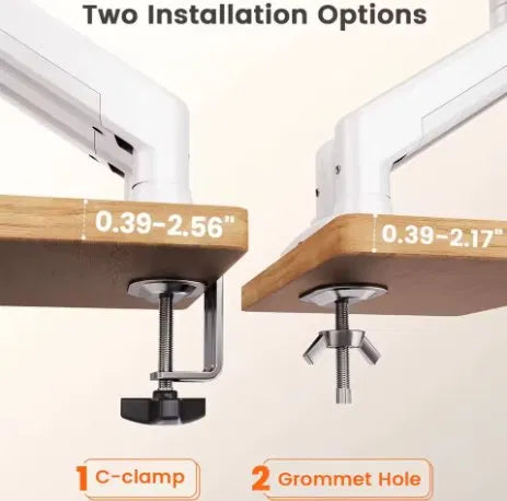 Dual Monitor Arm — Gas Spring Desk Mount for 13"–32" Screens | Full Motion Height Adjustable | Home Office & Gaming Setup