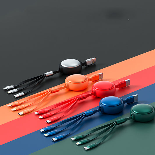 3-in-1 Retractable Charging Cable — USB-C, Lightning & Micro USB for iPhone, Android & iPad