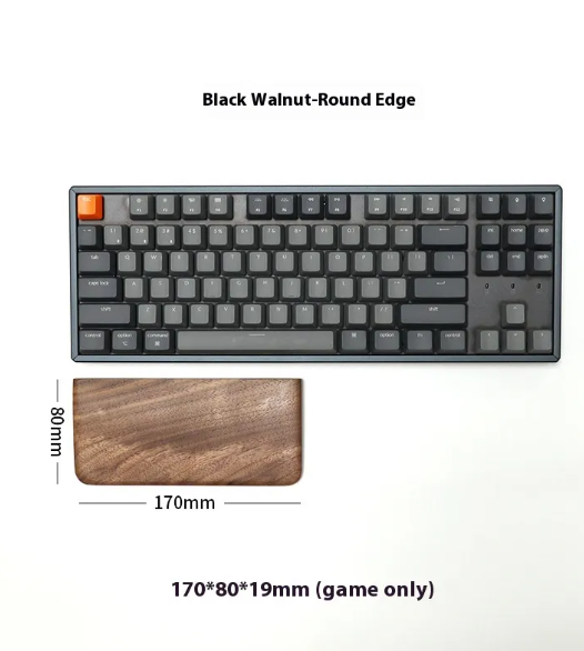 Wooden Keyboard Wrist Rest — Black Walnut Palm Rest for Mechanical & Gaming Keyboards