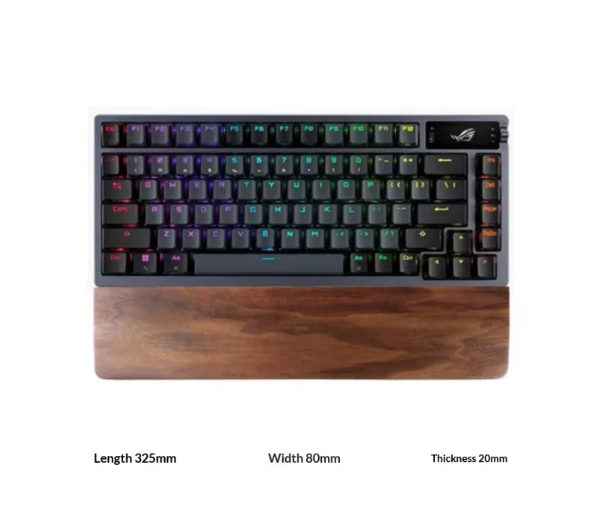 Wooden Keyboard Wrist Rest — Black Walnut Palm Rest for Mechanical & Gaming Keyboards