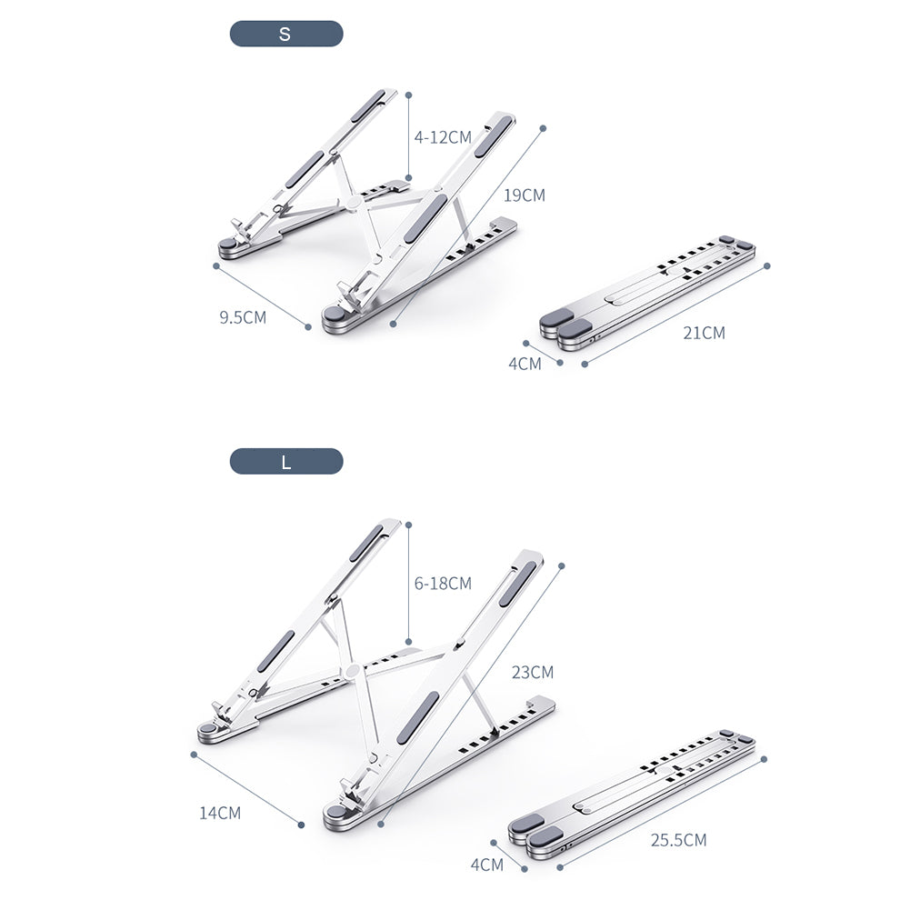 Portable Foldable Laptop Stand — Adjustable Aluminum Riser for MacBook & Laptops