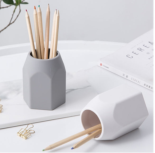 Hexagonal Silicone Pen Holder — Minimalist Desktop Pencil Cup for Home Office Desk
