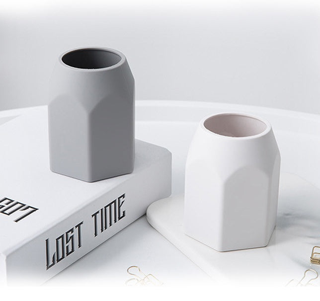Hexagonal Silicone Pen Holder — Minimalist Desktop Pencil Cup for Home Office Desk
