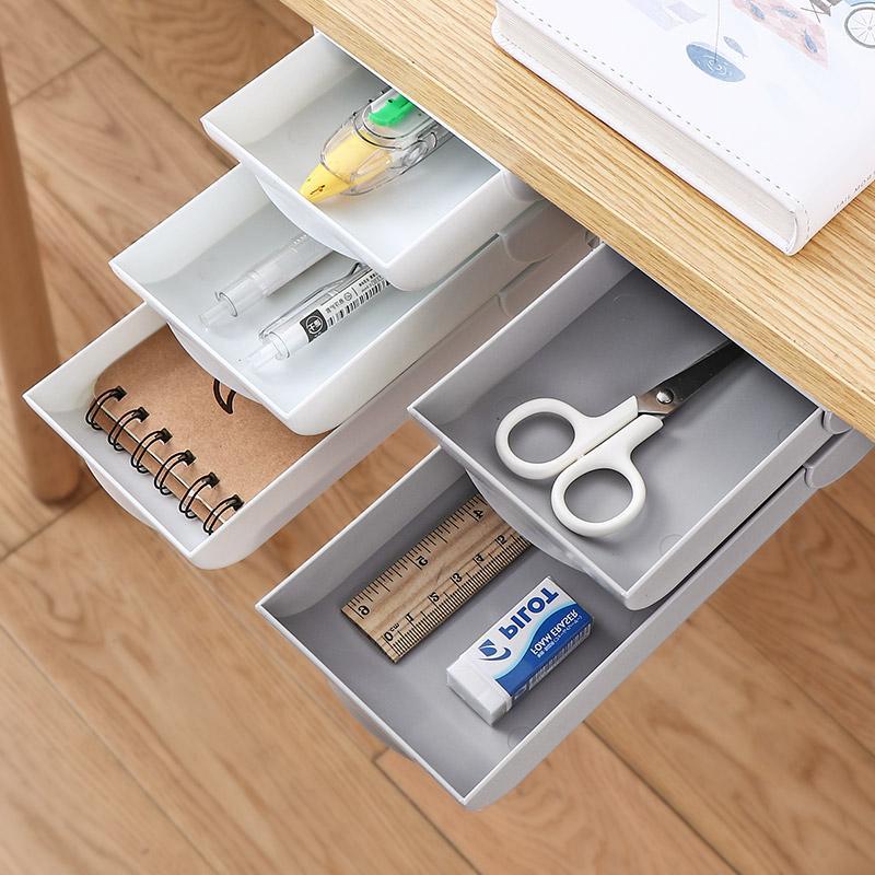 Under Desk Drawer Organizer — Self-Adhesive Hidden Slide-Out Storage for Home Office Desk