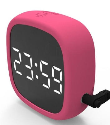 LED Mirror Desk Clock with Alarm & Snooze — USB Powered Digital Clock for Home Office, Bedroom & Work From Home Desk