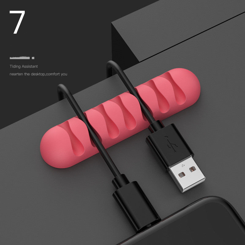 Silicone Cable Clips — Self-Adhesive Desk Cable Organizer & Cord Management Holder for Home Office