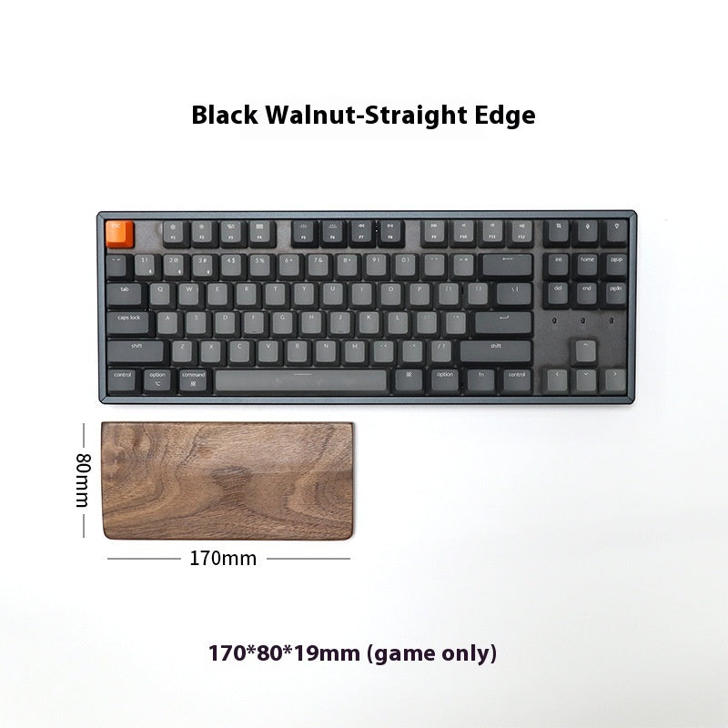 Wooden Keyboard Wrist Rest — Black Walnut Palm Rest for Mechanical & Gaming Keyboards