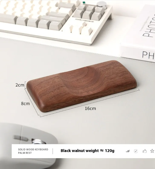 Wooden Keyboard Wrist Rest — Black Walnut Palm Rest for Mechanical & Gaming Keyboards