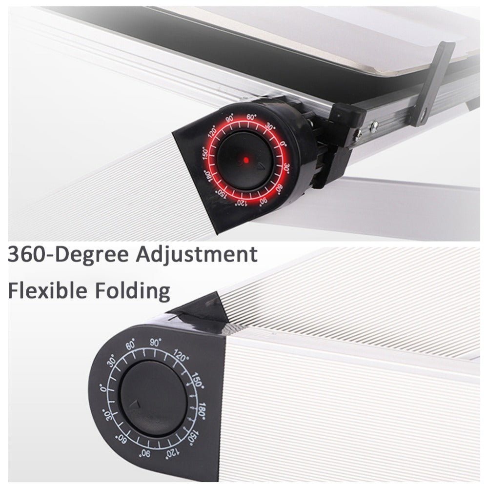 360° Adjustable Foldable Laptop Stand — Ergonomic Height & Angle Desk Riser for MacBook, Laptop & Tablet, Home Office & Work From Home