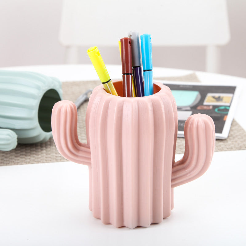 Cactus Pen Holder — Cute Desk Organizer & Pencil Cup for Home Office, Work From Home Desk