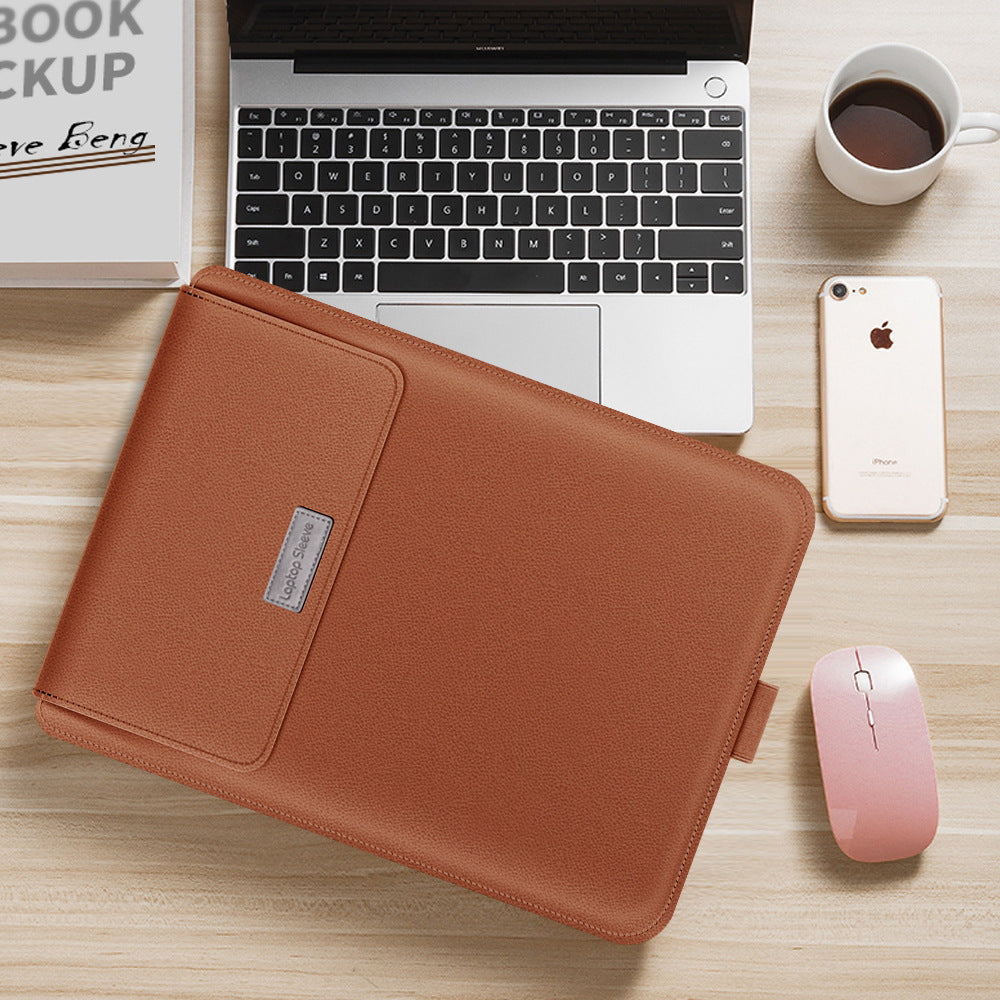 Leather Laptop Sleeve with Desk Mat — Multi-Function Laptop Case for MacBook & Laptop Home Office
