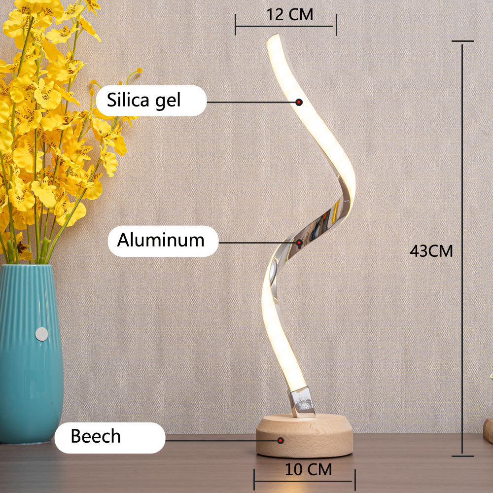 Spiral LED Desk Lamp — Dimmable Home Office Light with 3 Color Modes & USB Powered