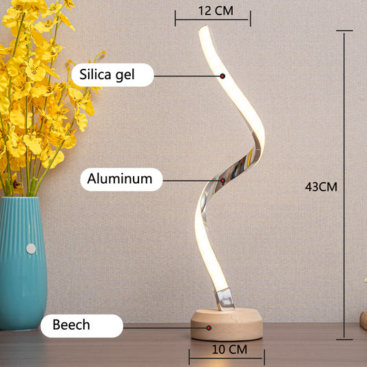 Spiral LED Desk Lamp — Dimmable Home Office Light with 3 Color Modes & USB Powered