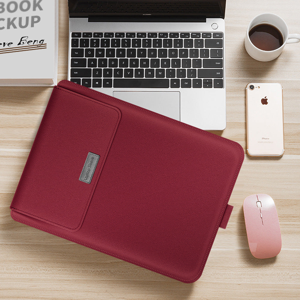 Leather Laptop Sleeve with Desk Mat — Multi-Function Laptop Case for MacBook & Laptop Home Office