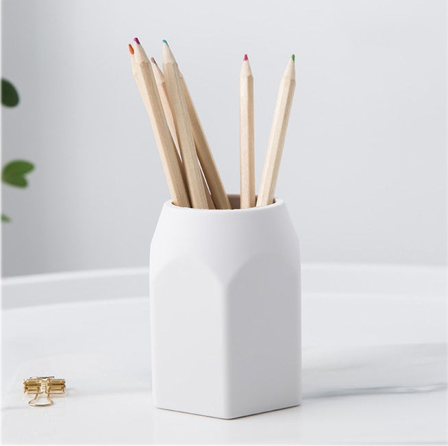 Hexagonal Silicone Pen Holder — Minimalist Desktop Pencil Cup for Home Office Desk