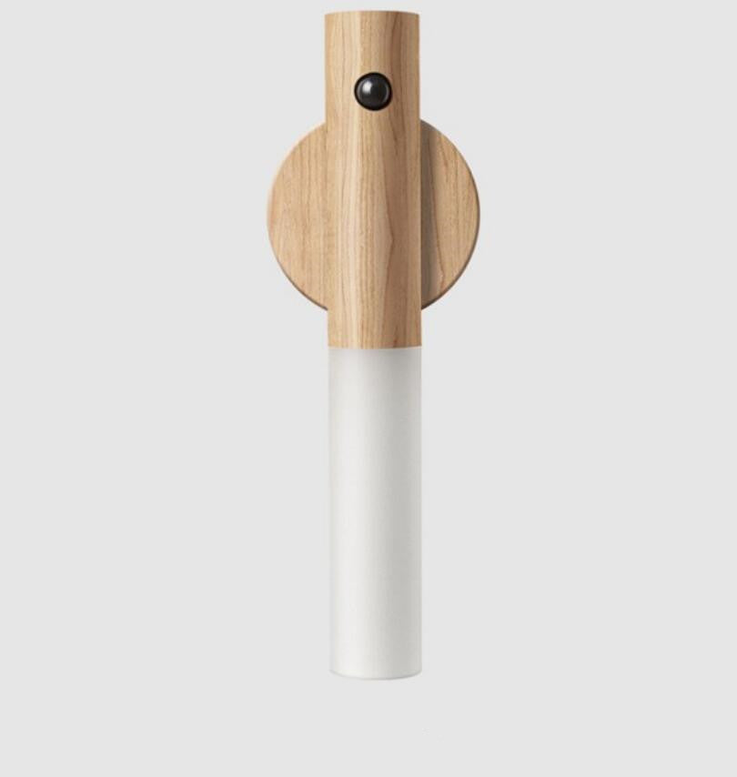 Wooden Magnetic LED Desk & Wall Lamp — Motion Sensor Rechargeable Light for Home Office & Bedside