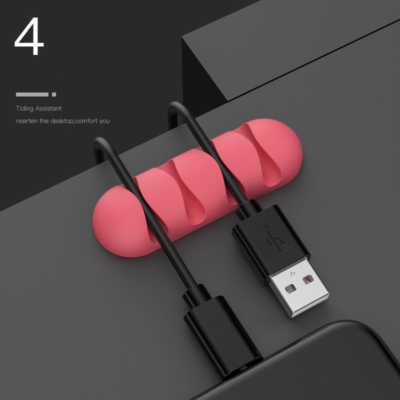 Silicone Cable Clips — Self-Adhesive Desk Cable Organizer & Cord Management Holder for Home Office