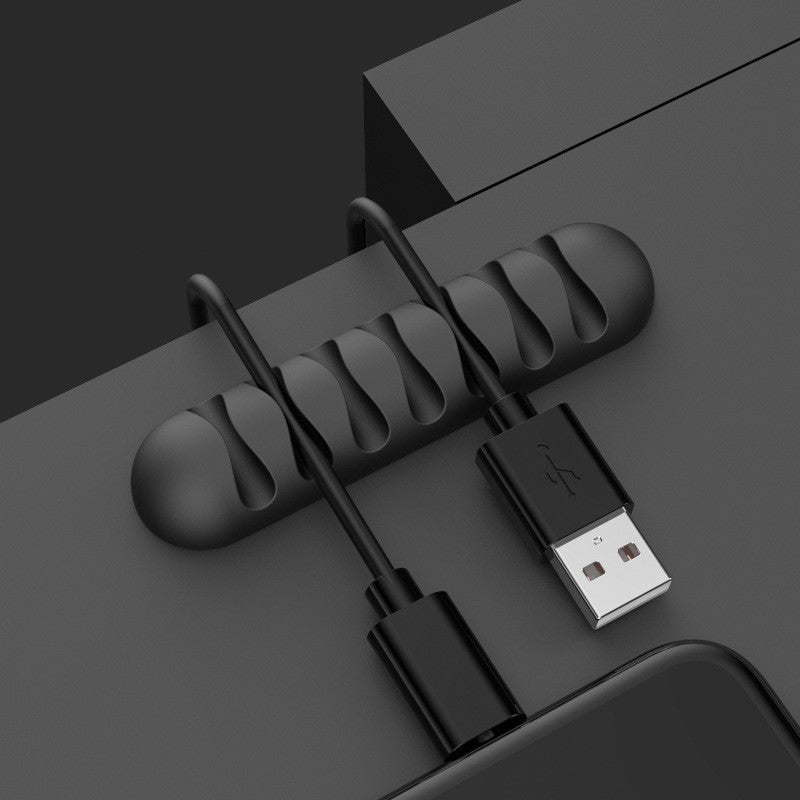 Silicone Cable Clips — Self-Adhesive Desk Cable Organizer & Cord Management Holder for Home Office