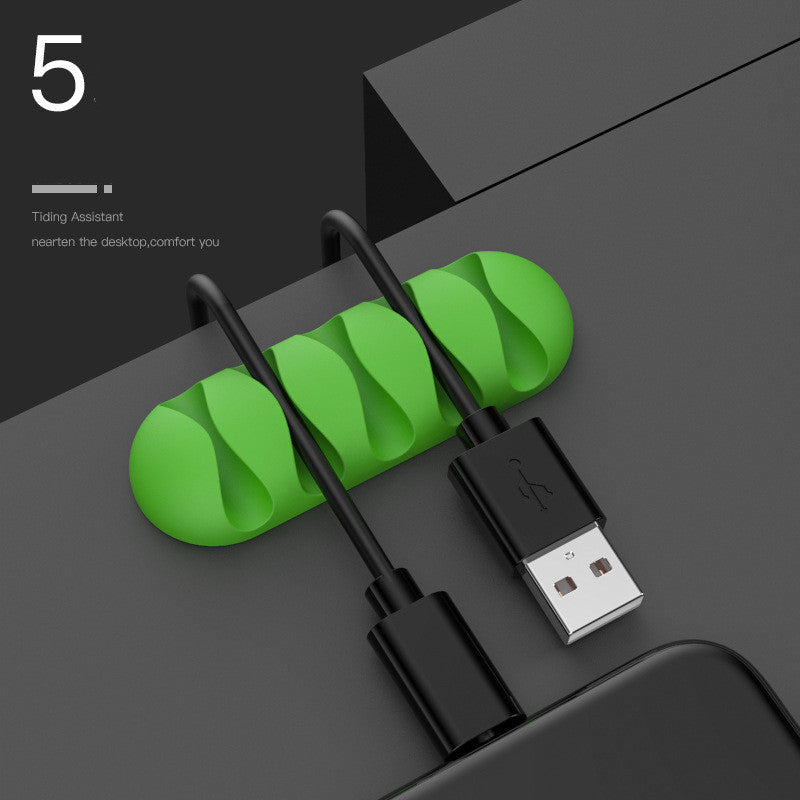 Silicone Cable Clips — Self-Adhesive Desk Cable Organizer & Cord Management Holder for Home Office