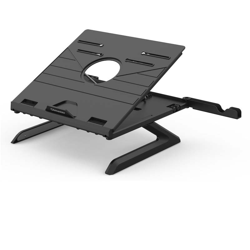Adjustable Laptop Stand with Dual Phone Holders — 9-Level Ergonomic Riser with Heat Vent for Home Office