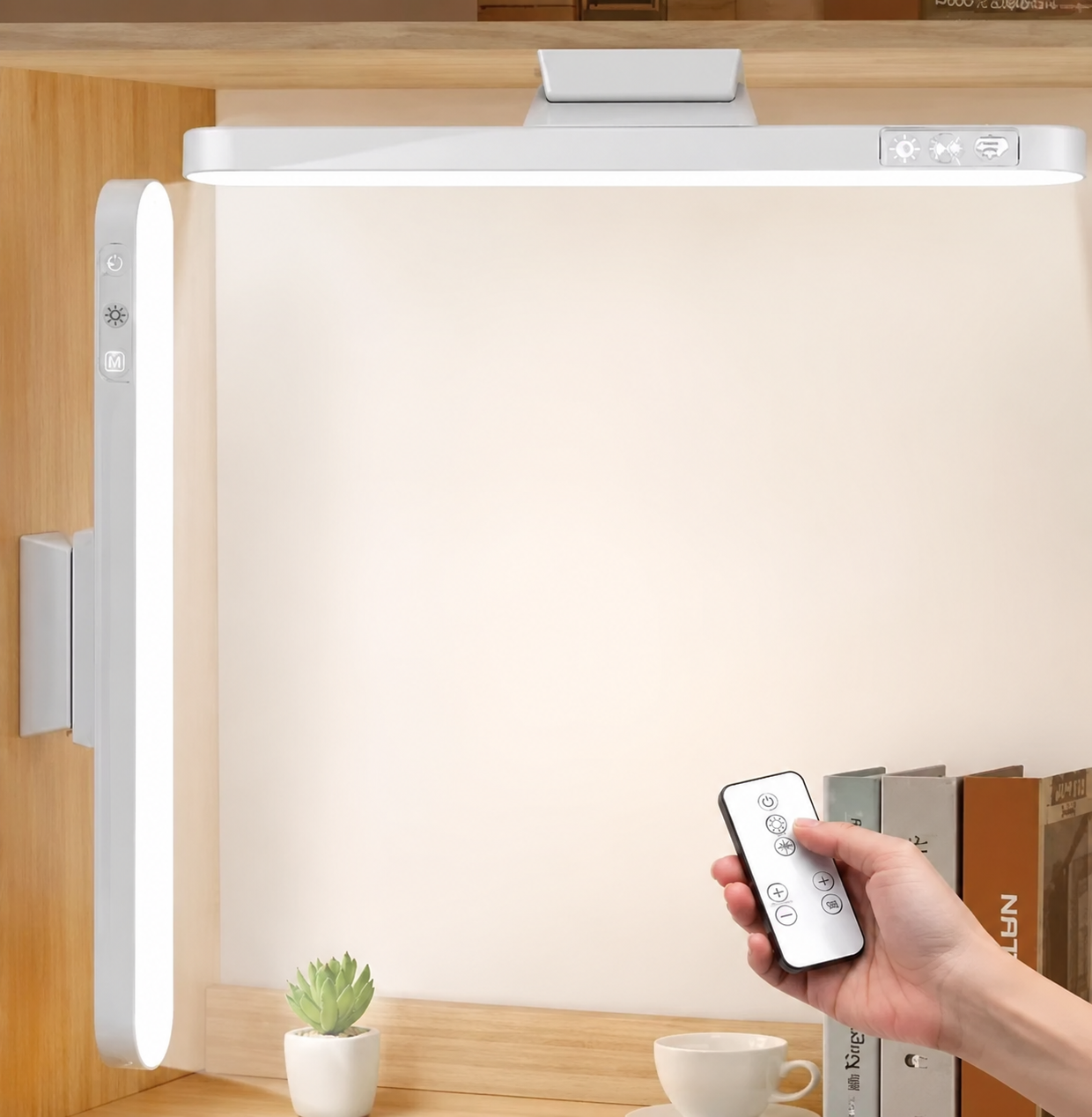 Magnetic Rechargeable LED Desk Light Bar — Dimmable 3-Color Touch & Remote Control Lamp for Home Office, Dorm, Study & Under Cabinet