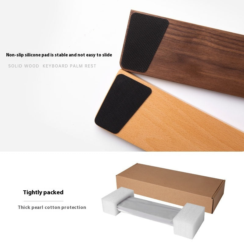 Wooden Keyboard Wrist Rest — Black Walnut Palm Rest for Mechanical & Gaming Keyboards