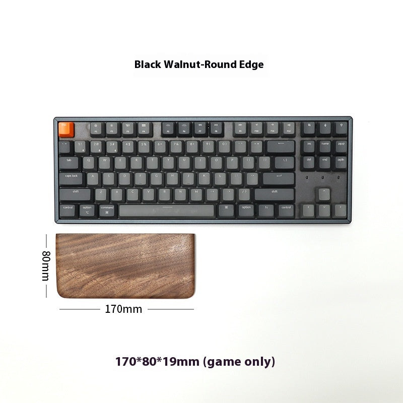 Wooden Keyboard Wrist Rest — Black Walnut Palm Rest for Mechanical & Gaming Keyboards