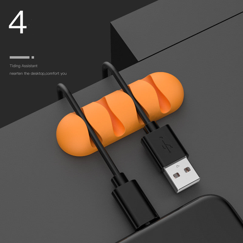 Silicone Cable Clips — Self-Adhesive Desk Cable Organizer & Cord Management Holder for Home Office