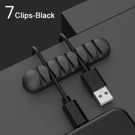 Silicone Cable Clips — Self-Adhesive Desk Cable Organizer & Cord Management Holder for Home Office