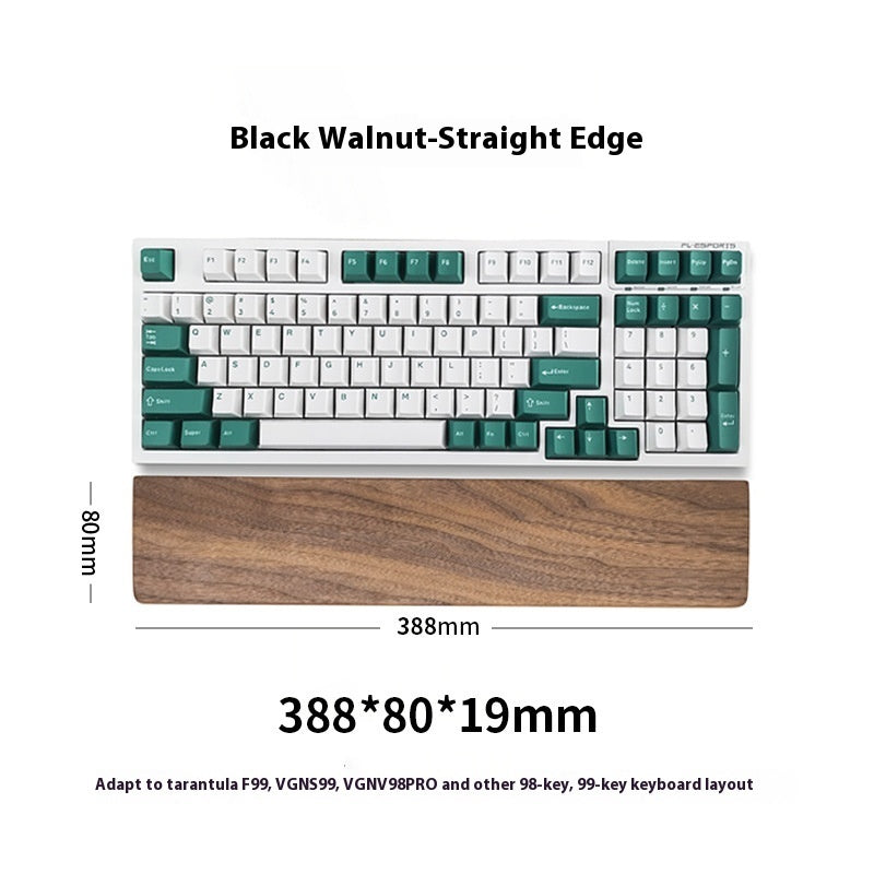 Wooden Keyboard Wrist Rest — Black Walnut Palm Rest for Mechanical & Gaming Keyboards
