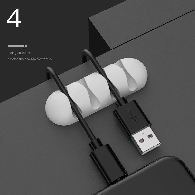 Silicone Cable Clips — Self-Adhesive Desk Cable Organizer & Cord Management Holder for Home Office