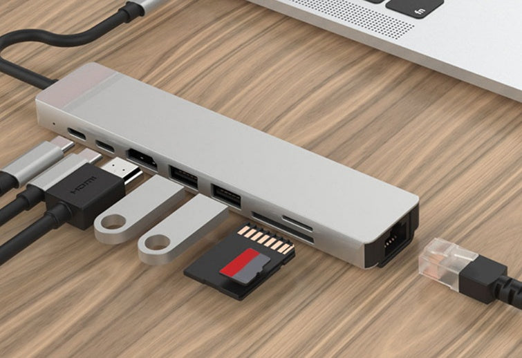 8-in-1 USB-C Hub — HDMI, Ethernet, SD Card & Multi-Port Adapter for MacBook & Laptops