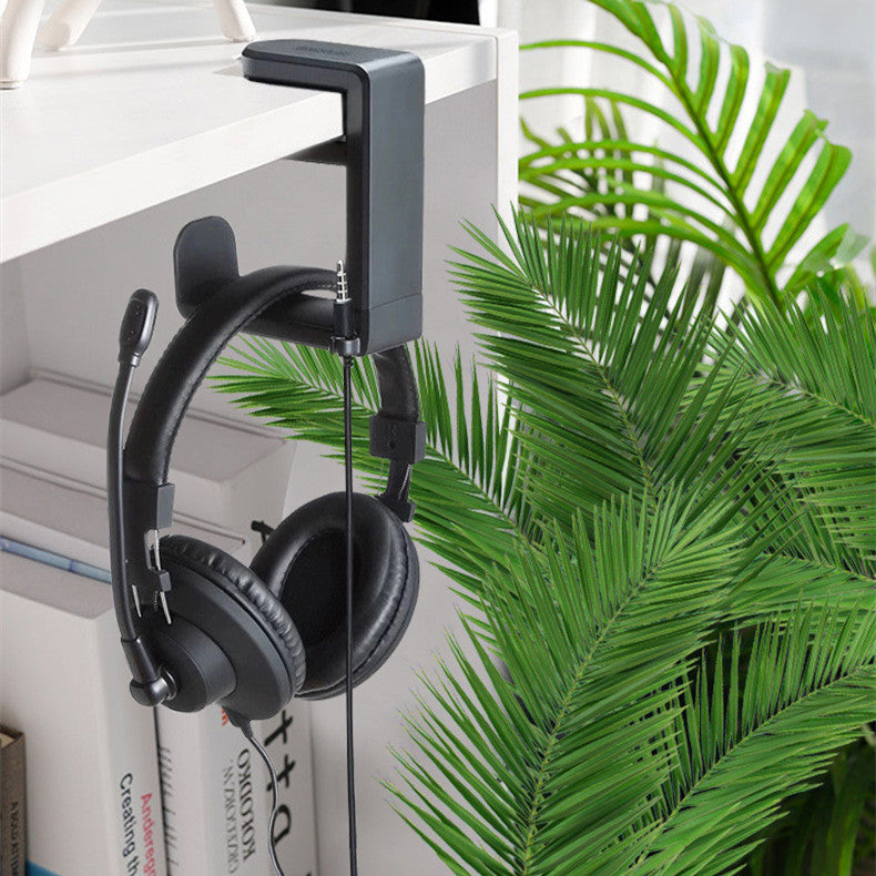 Under-Desk Headphone Hook — Clamp-On Headset Hanger for Home Office & Gaming Setup