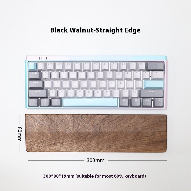 Wooden Keyboard Wrist Rest — Black Walnut Palm Rest for Mechanical & Gaming Keyboards