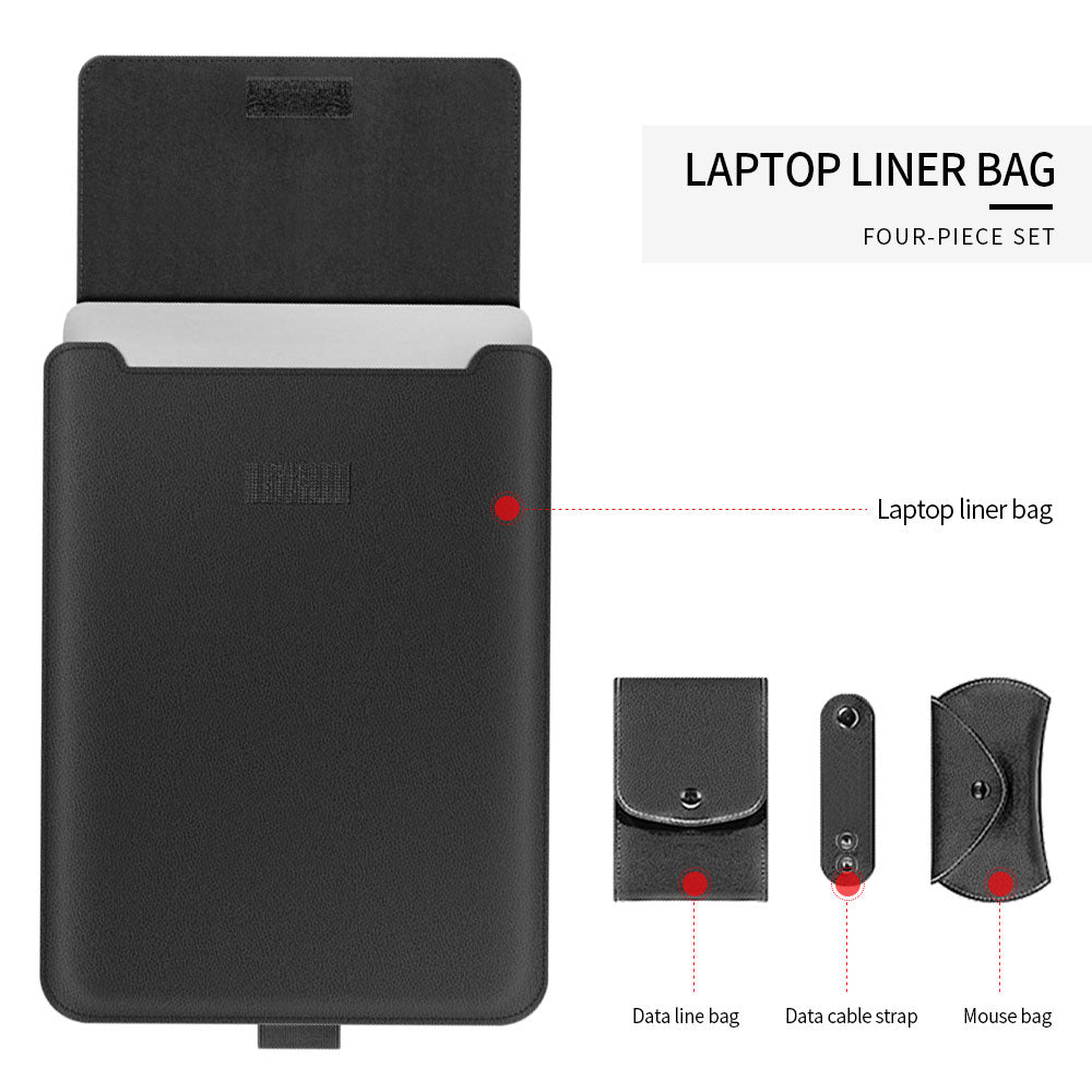 Leather Laptop Sleeve with Desk Mat — Multi-Function Laptop Case for MacBook & Laptop Home Office