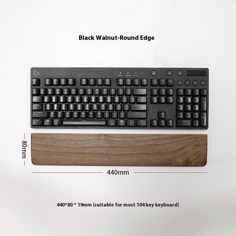 Wooden Keyboard Wrist Rest — Black Walnut Palm Rest for Mechanical & Gaming Keyboards