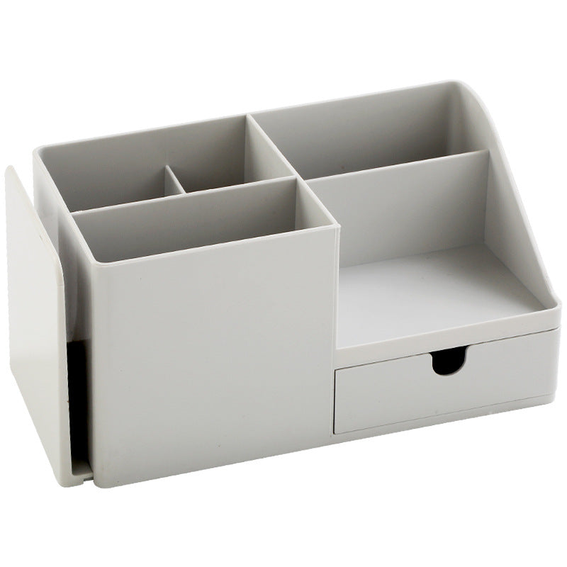 Multi-Compartment Desk Organizer with Hidden Drawer — Pen Holder, File & Storage Caddy for Home Office, Work From Home Desk