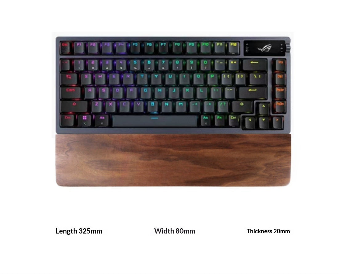 Wooden Keyboard Wrist Rest — Black Walnut Palm Rest for Mechanical & Gaming Keyboards