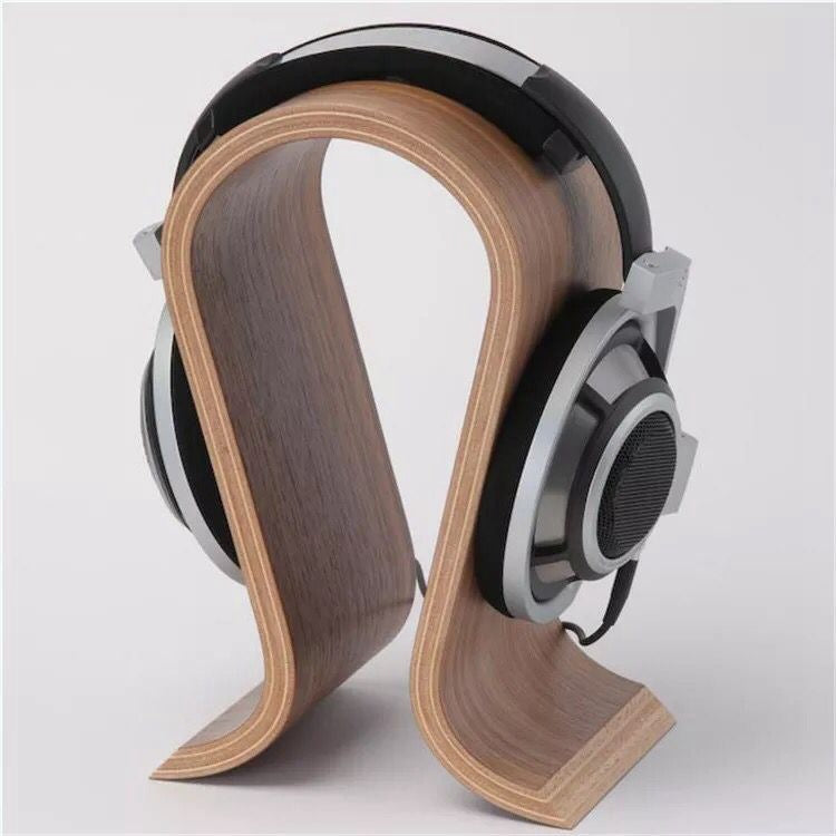 Wooden Headphone Stand — Solid Wood Headset Holder & Display Stand for Home Office, Gaming Setup, Desk & Studio