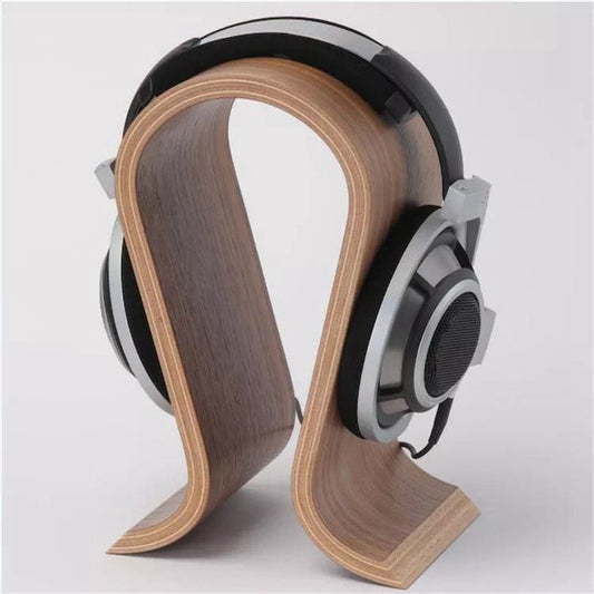 Wooden Headphone Stand — Solid Wood Headset Holder & Display Stand for Home Office, Gaming Setup, Desk & Studio