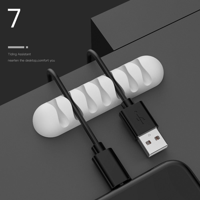 Silicone Cable Clips — Self-Adhesive Desk Cable Organizer & Cord Management Holder for Home Office