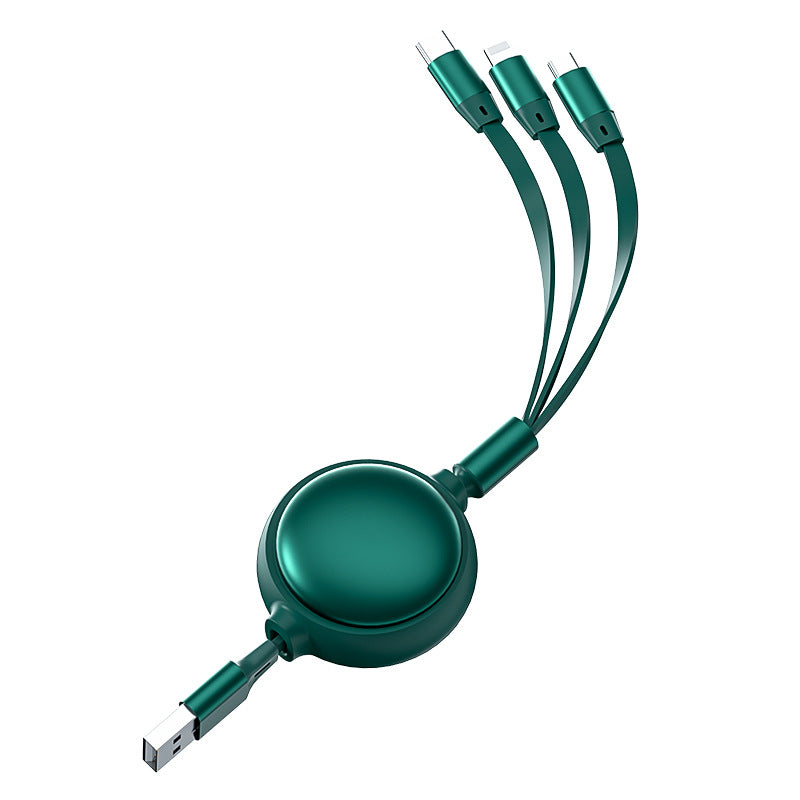 3-in-1 Retractable Charging Cable — USB-C, Lightning & Micro USB for iPhone, Android & iPad
