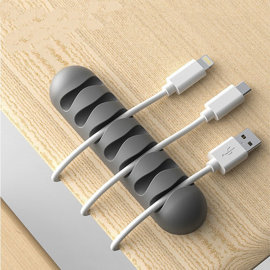 Silicone Cable Clips — Self-Adhesive Desk Cable Organizer & Cord Management Holder for Home Office