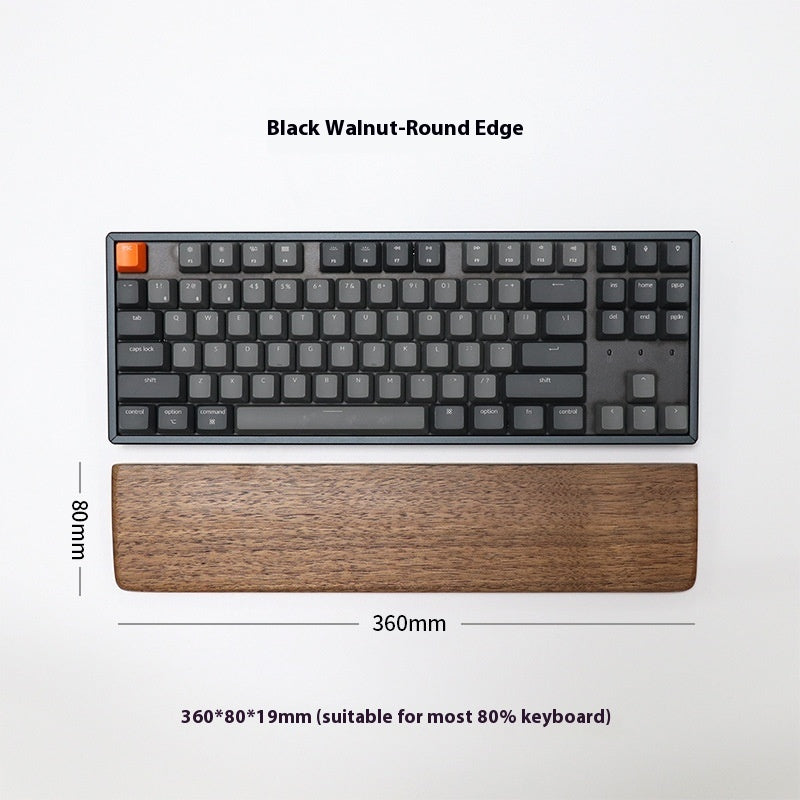 Wooden Keyboard Wrist Rest — Black Walnut Palm Rest for Mechanical & Gaming Keyboards