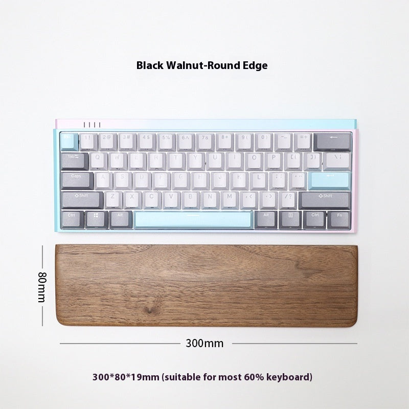 Wooden Keyboard Wrist Rest — Black Walnut Palm Rest for Mechanical & Gaming Keyboards