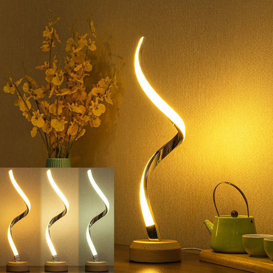 Spiral LED Desk Lamp — Dimmable Home Office Light with 3 Color Modes & USB Powered