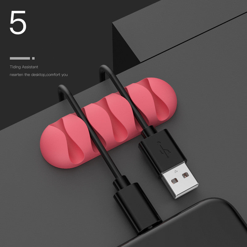 Silicone Cable Clips — Self-Adhesive Desk Cable Organizer & Cord Management Holder for Home Office